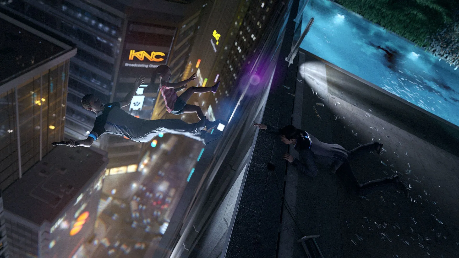 Android Connor thất bại trong việc cứu Emma trong cảnh game Detroit: Become Human, minh họa một trong những kết thúc đau lòng.