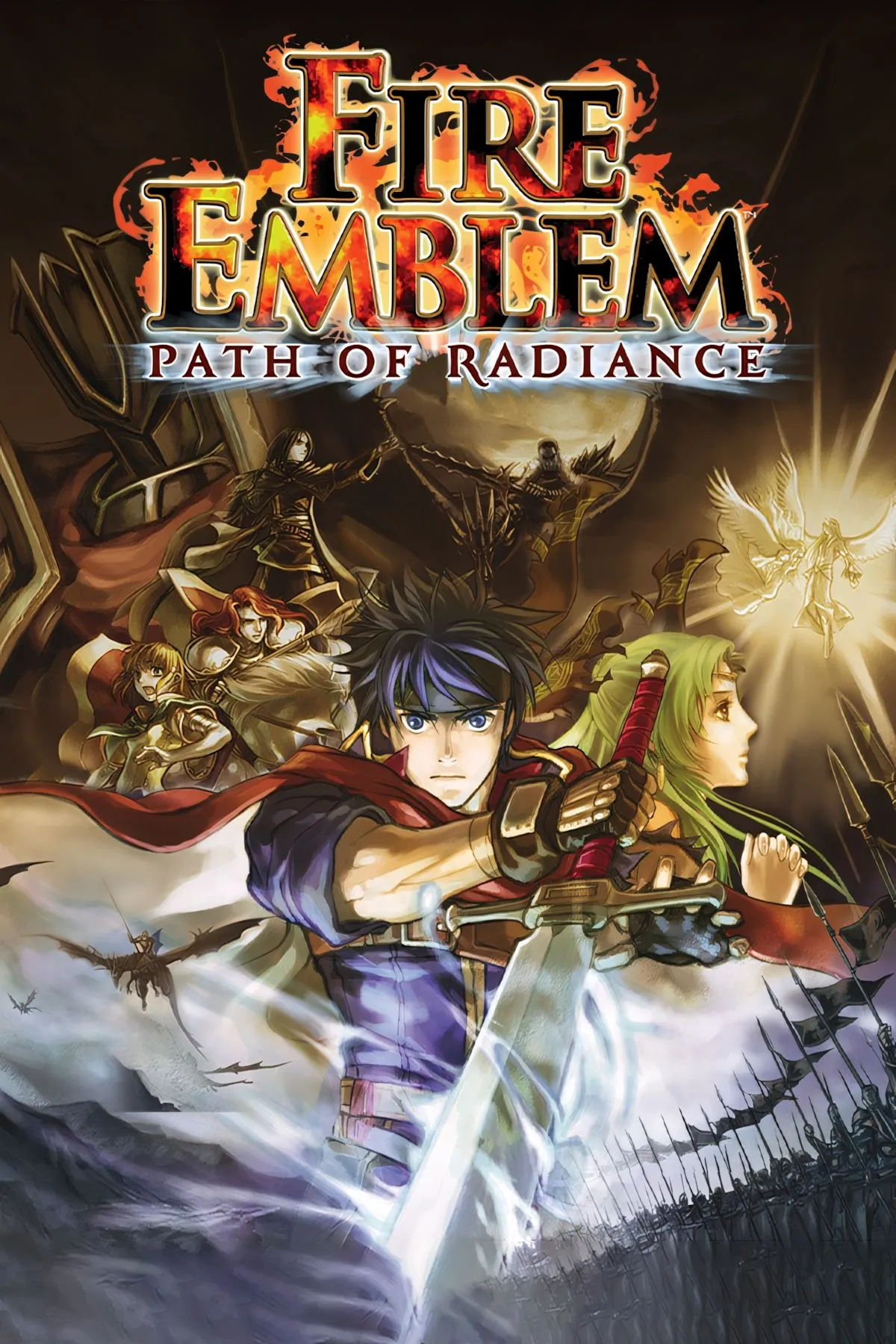 Ảnh bìa Fire Emblem: Path of Radiance, với nhân vật chính Ike