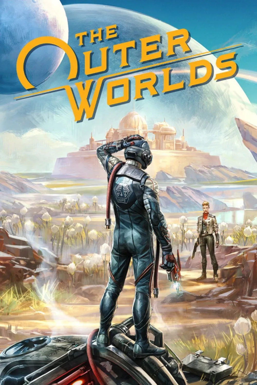 Ảnh bìa game The Outer Worlds, một game RPG khoa học viễn tưởng góc nhìn thứ nhất.