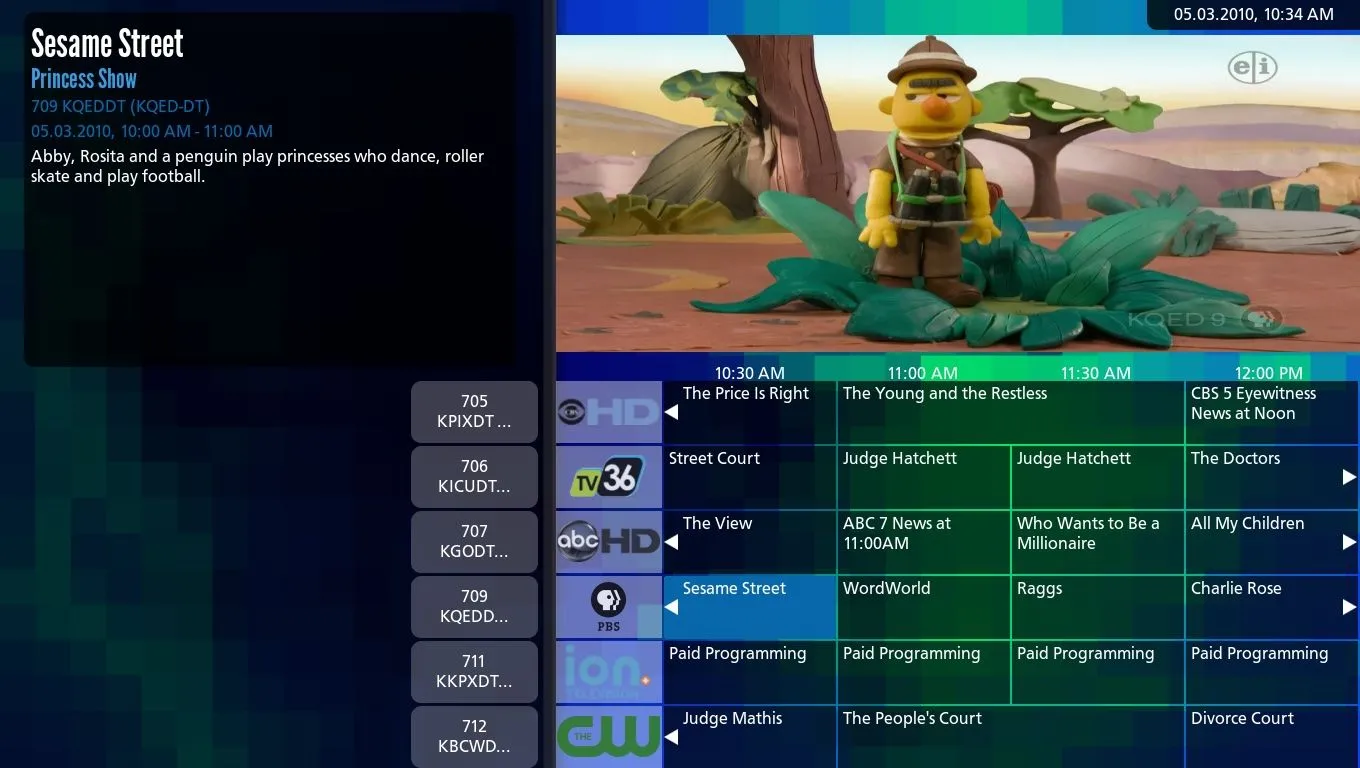 Ảnh chụp màn hình chính thức của MythTV thể hiện các chức năng ghi hình PVR