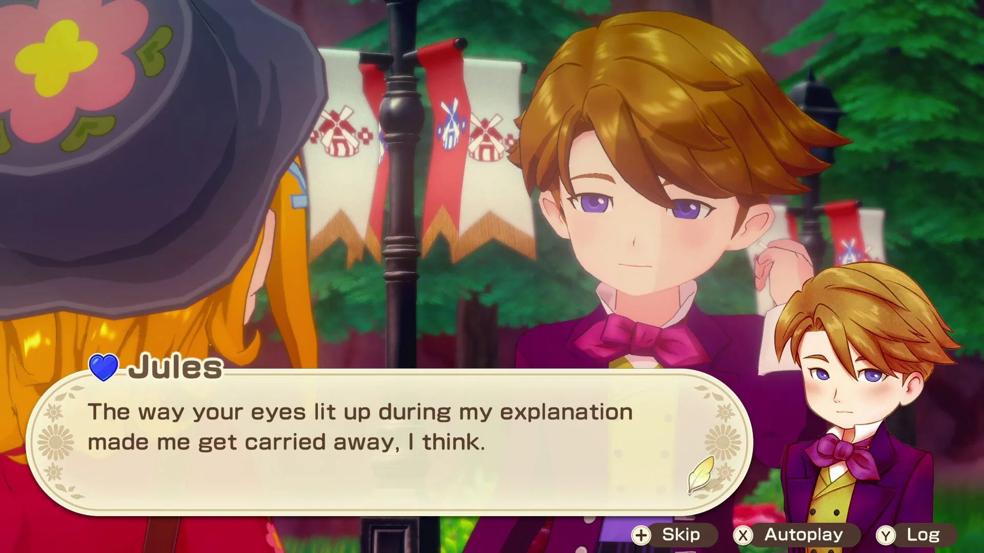 Ảnh chụp màn hình từ Story of Seasons: Grand Bazaar, với nhân vật chăm sóc cây trồng trong trang trại.