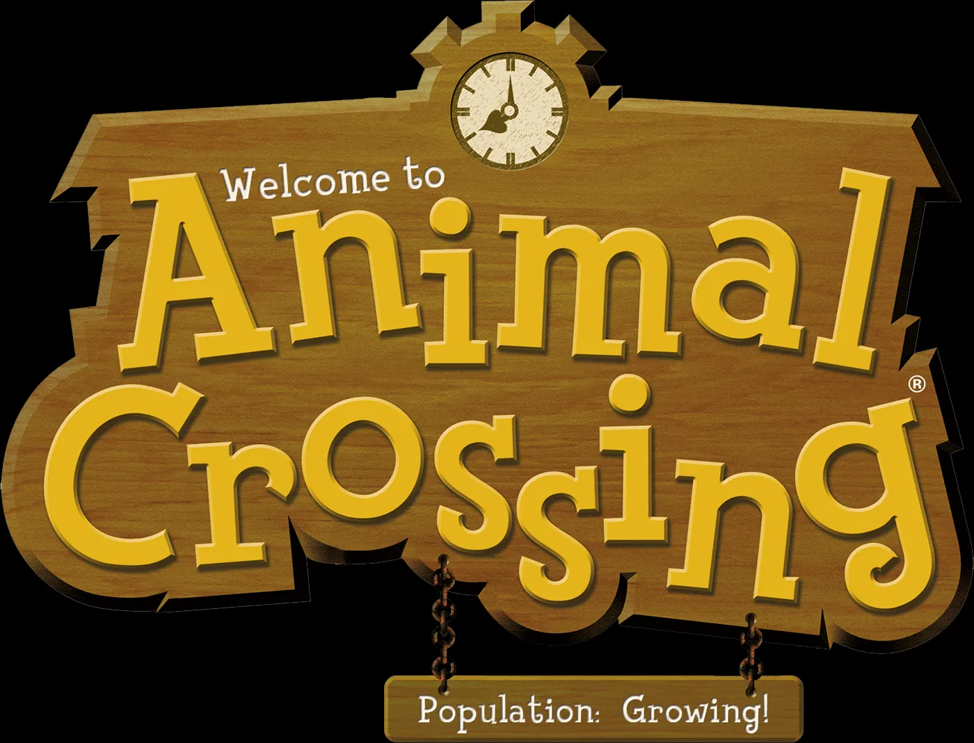 Biển chào mừng của một thị trấn trong thế giới Animal Crossing.