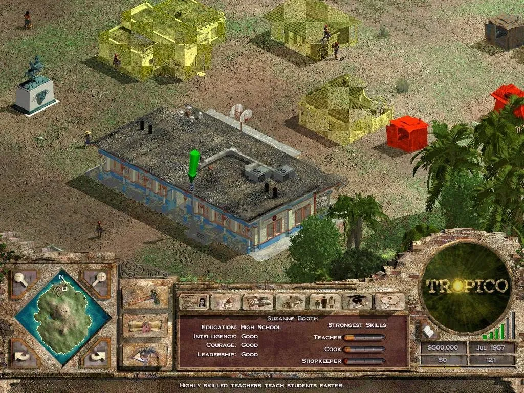Biểu đồ và số liệu thống kê quản lý trong game Tropico