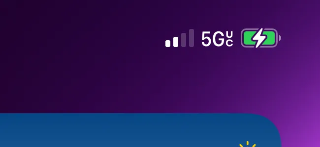 Biểu tượng 5G UC trên thanh trạng thái iPhone, cho thấy các băng tần 5G khác nhau