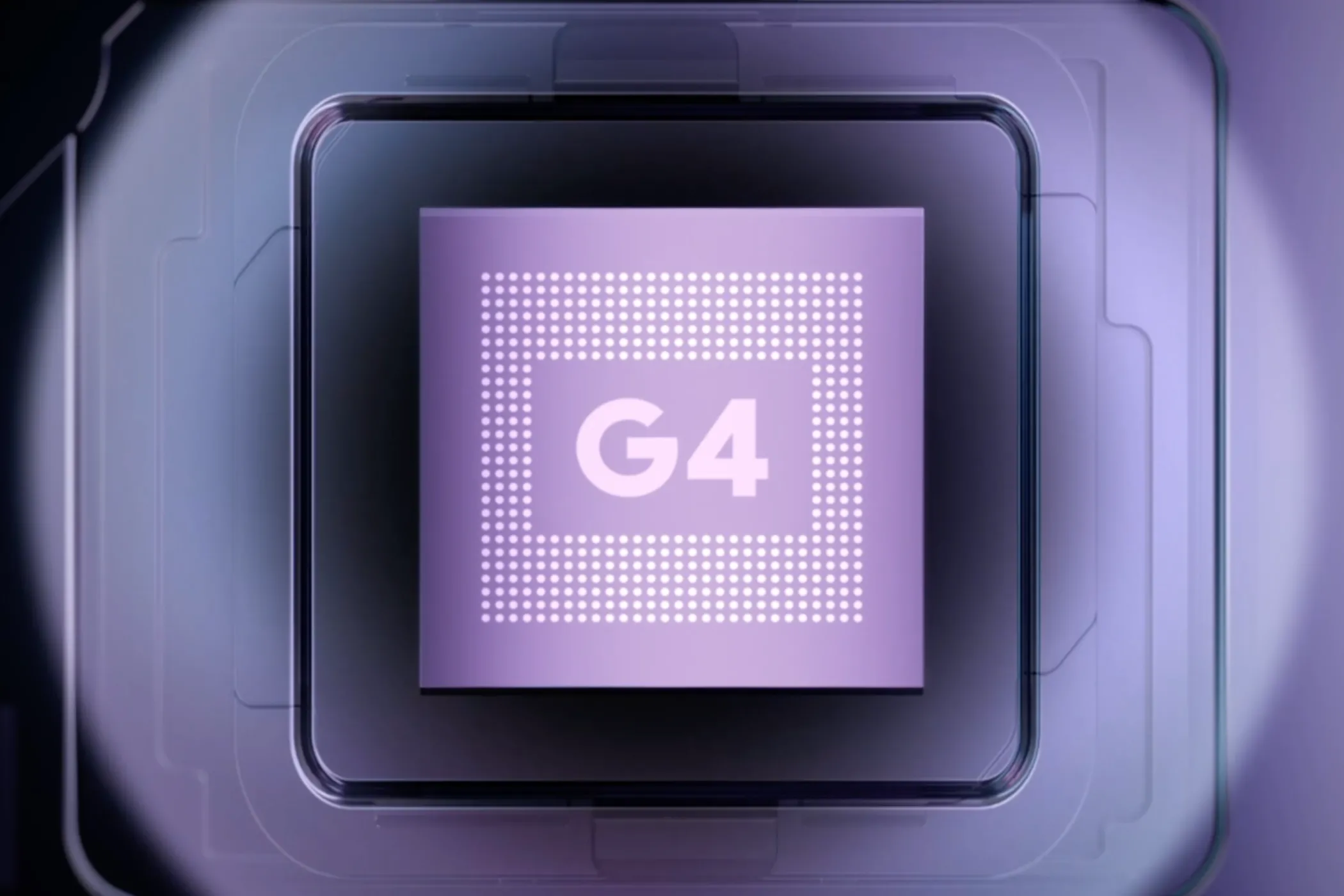 Biểu tượng chip Google Tensor G4, bộ vi xử lý mới nhất trên Pixel 9a.