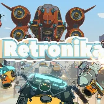 Biểu tượng game Retronika với hình ảnh hoverbike và phong cách đồ họa cel-shaded đặc trưng