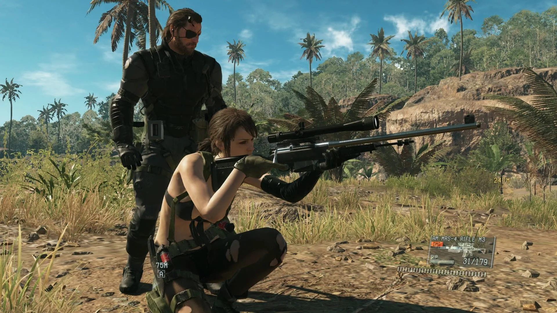 Big Boss (Snake) và Quiet trong Metal Gear Solid V: The Phantom Pain, thể hiện tinh thần game về việc tránh bạo lực.