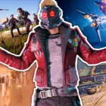 Bốn khung hình minh họa các tựa game phổ biến bao gồm Star-Lord trong Guardians of the Galaxy, cảnh chiến đấu không gian trong Everspace 2, Wei Shen trong Sleeping Dogs và người sống sót bắn zombie trong State of Decay 2, đại diện cho đa dạng các thể loại game áp dụng SBMM.