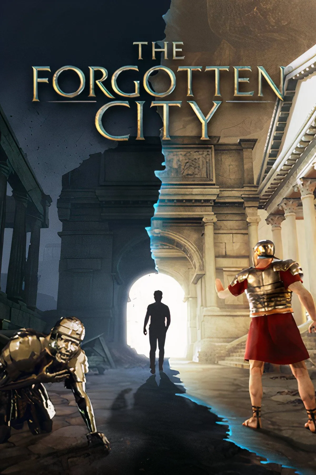 Các cảnh từ The Forgotten City, mô tả thành phố La Mã cổ đại và vòng lặp thời gian bí ẩn.