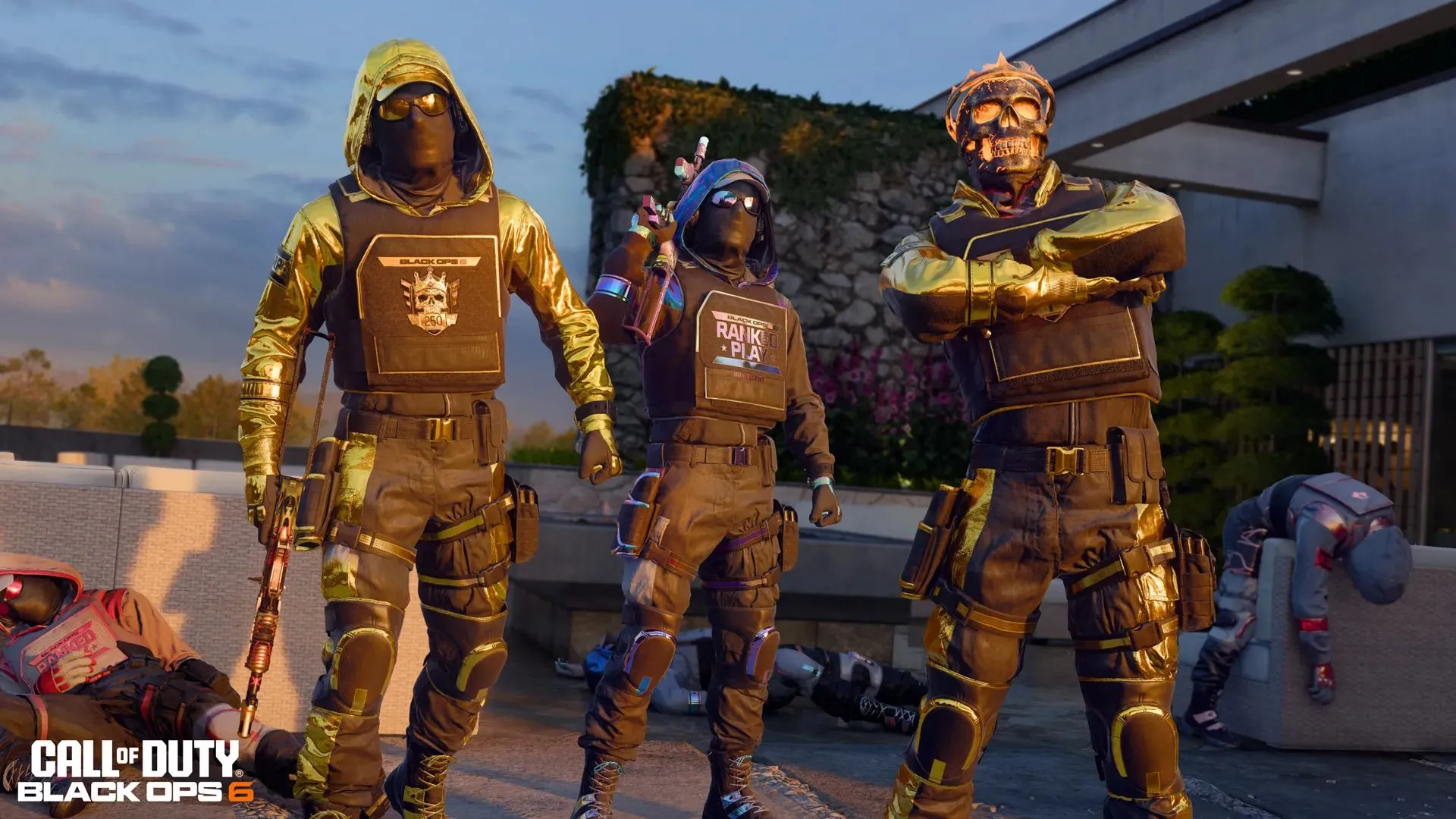Các nhân vật Operators trong trang phục chơi xếp hạng của Call of Duty, minh họa cho chế độ đấu rank (Ranked Play) ngày càng phổ biến trong game multiplayer cạnh tranh.