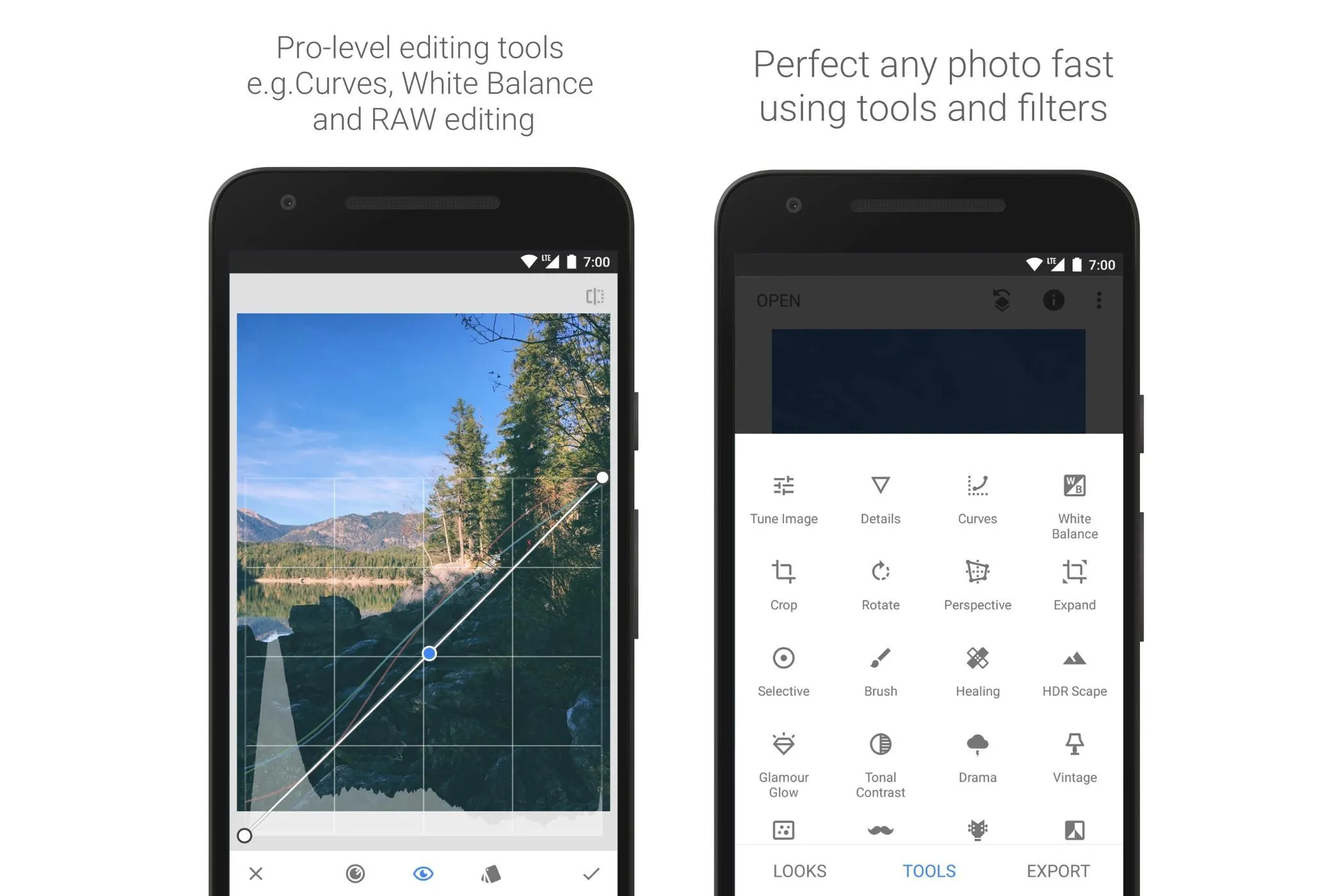 Các tính năng của ứng dụng Google Snapseed