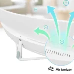 Cận cảnh màn hình ASUS Air Ionizer hiển thị công nghệ ion hóa không khí.