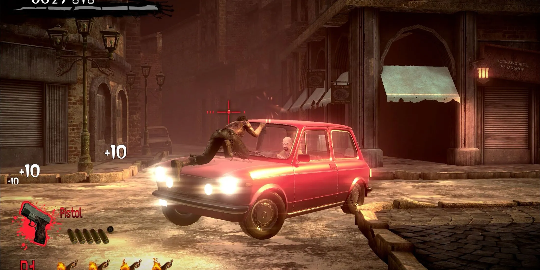 Cảnh chiến đấu trong The House of the Dead 2: Remake, thể hiện đồ họa được nâng cấp.
