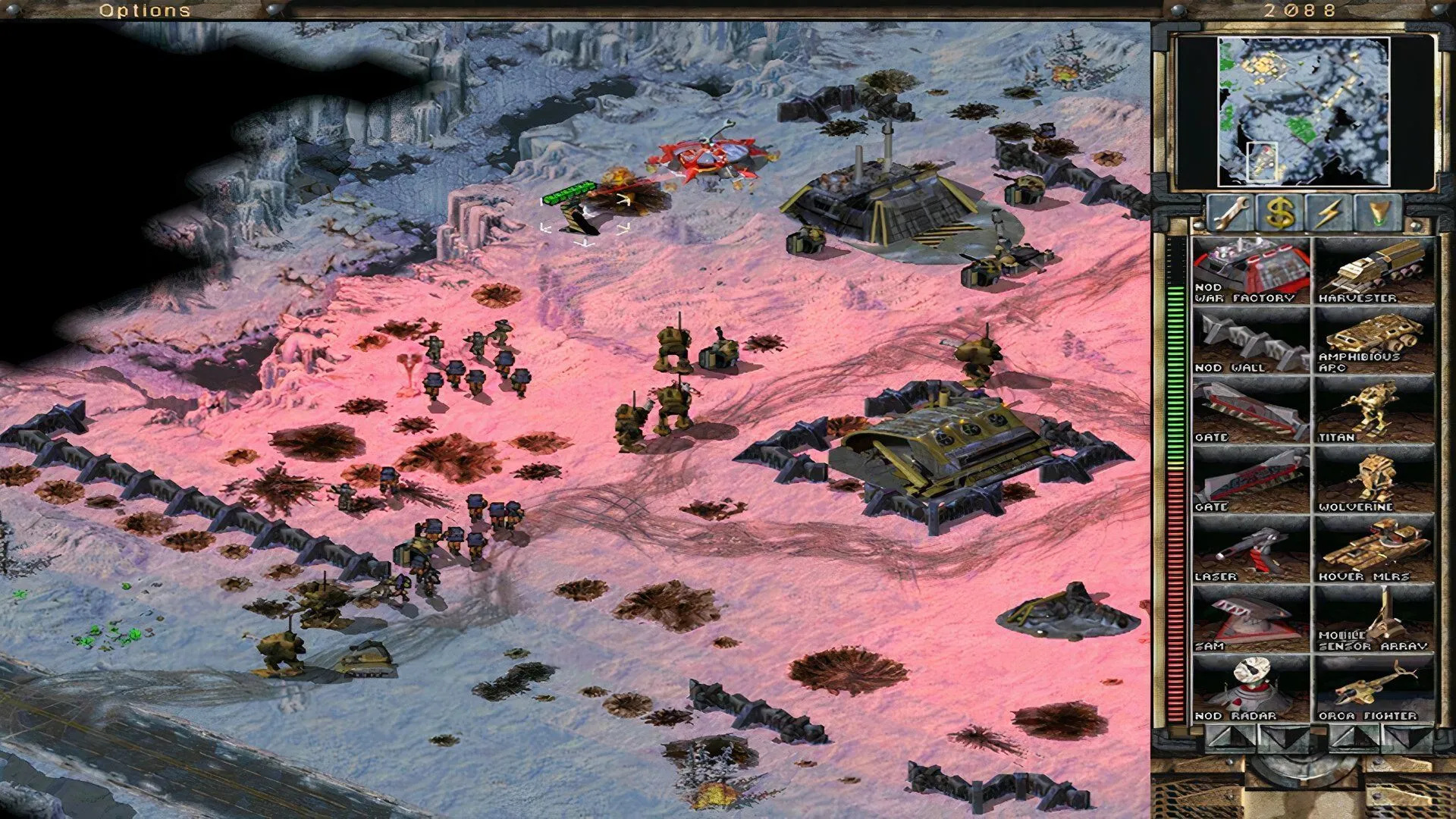 Cảnh chiến trường tương lai trong Command &amp; Conquer Tiberian Sun