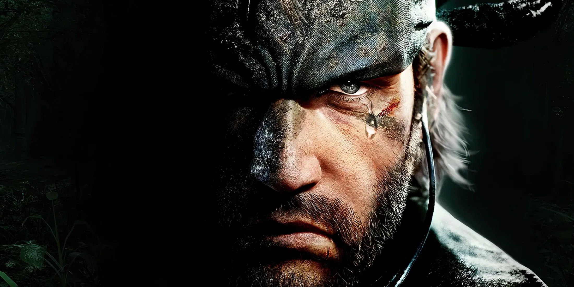 Cảnh Naked Snake rơi lệ trong Metal Gear Solid Delta: Snake Eater, thể hiện chiều sâu cảm xúc của game.