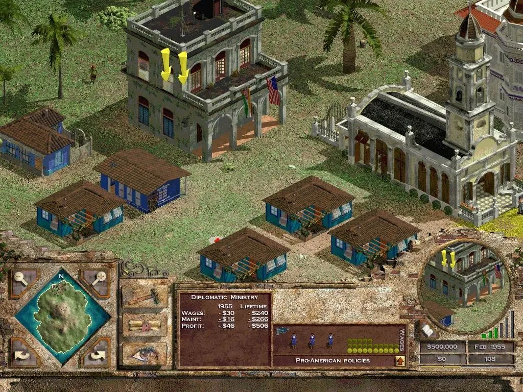 Cảnh quan một hòn đảo nhiệt đới trong game Tropico