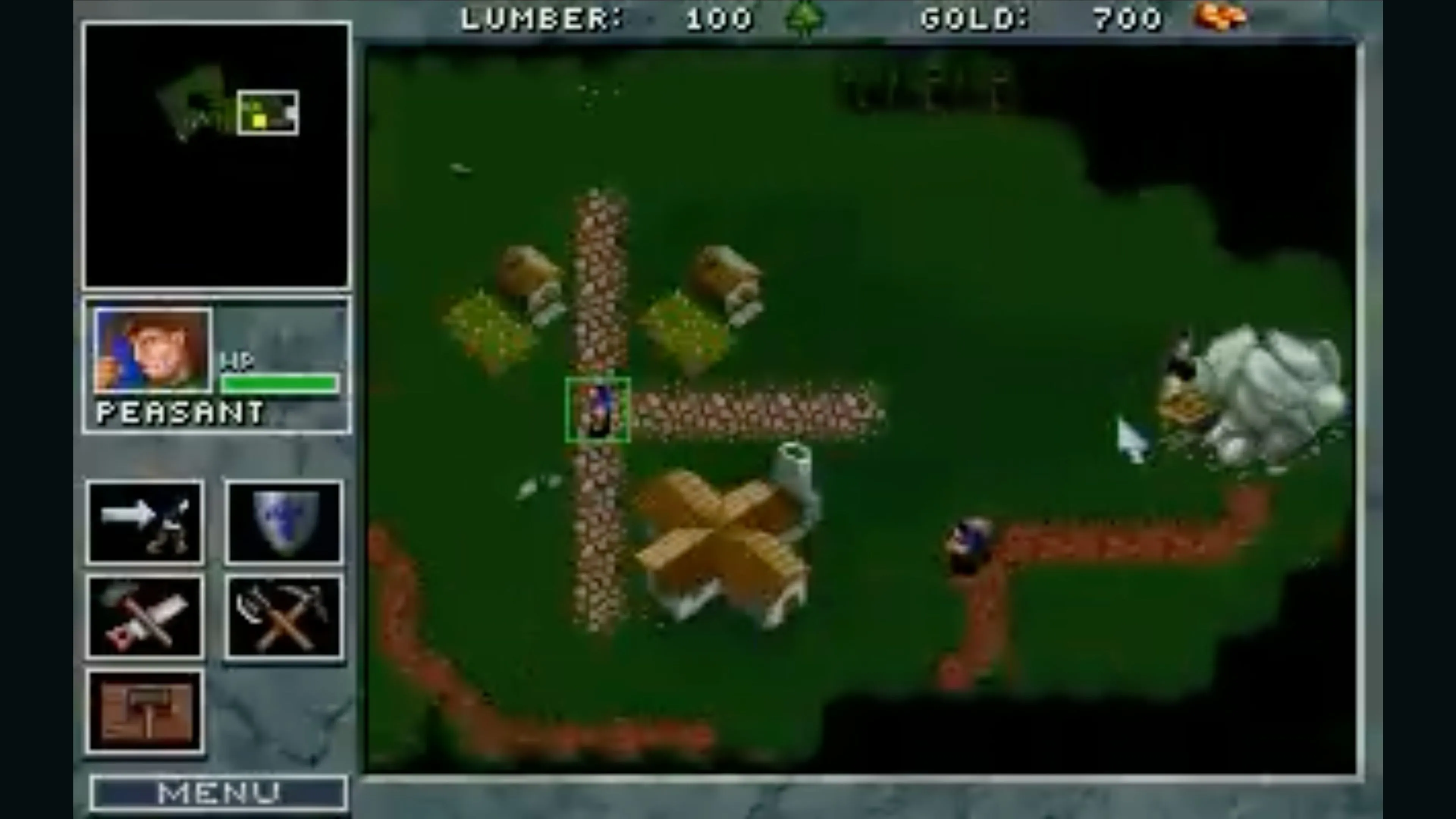 Cảnh tấn công và phá hủy căn cứ địch trong Warcraft Orcs &amp; Humans