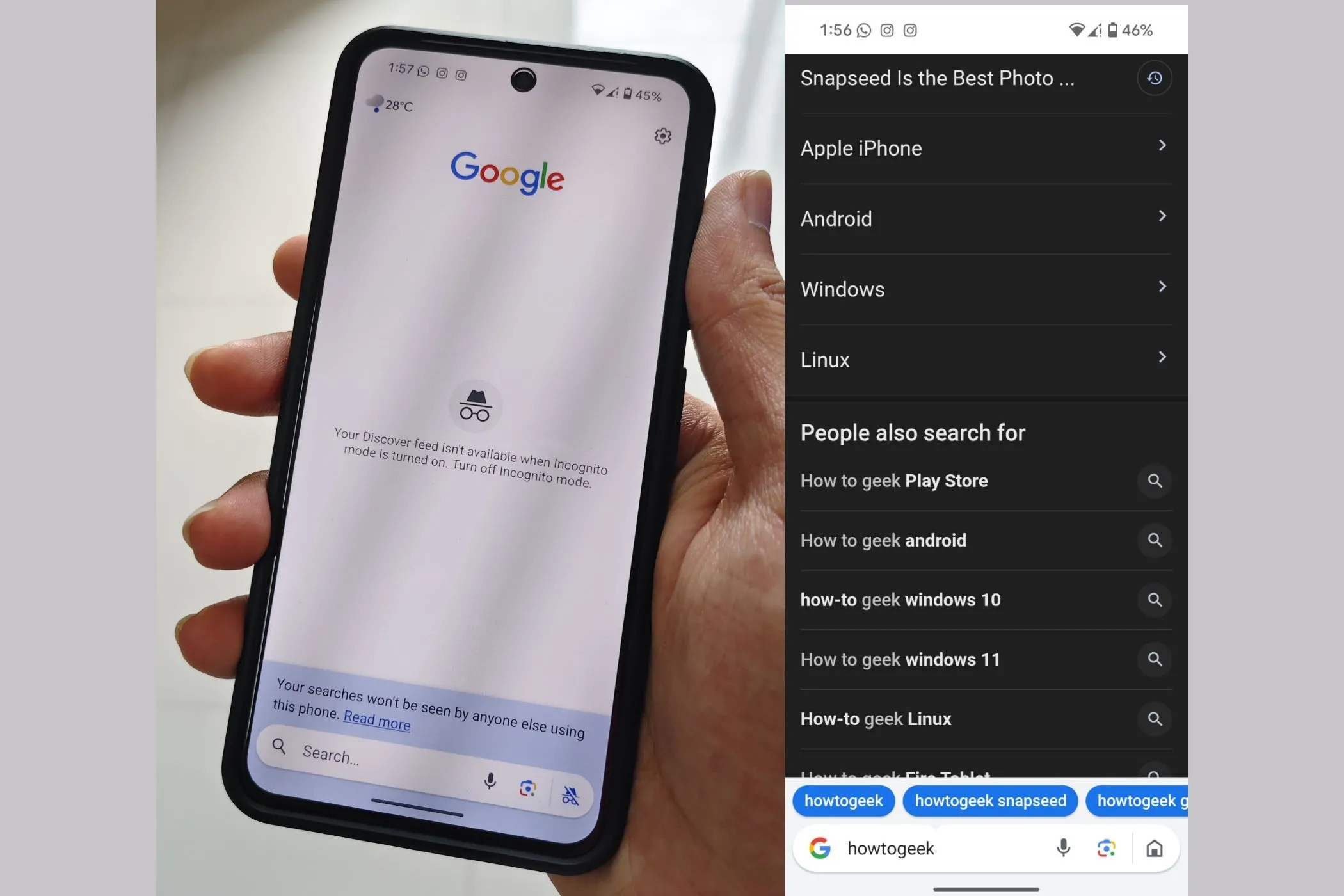 Chế độ ẩn danh trong Google Go