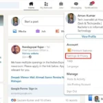 Chọn "Tôi" và "Cài đặt & Quyền riêng tư" trên LinkedIn để truy cập cài đặt quyền riêng tư.