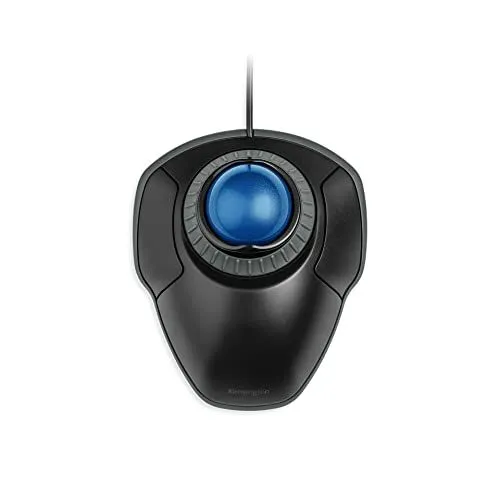 Chuột bi lăn Kensington Orbit với vòng cuộn, minh họa thiết kế kiểu cũ.