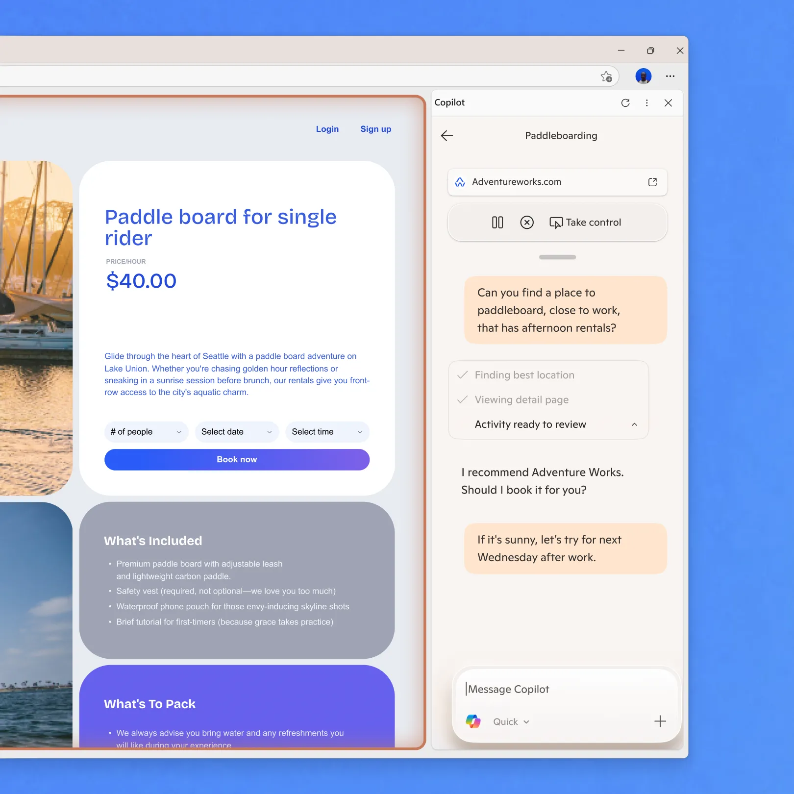 Copilot Mode hỗ trợ quản lý tab và tác vụ thông qua giao diện người dùng Microsoft Edge