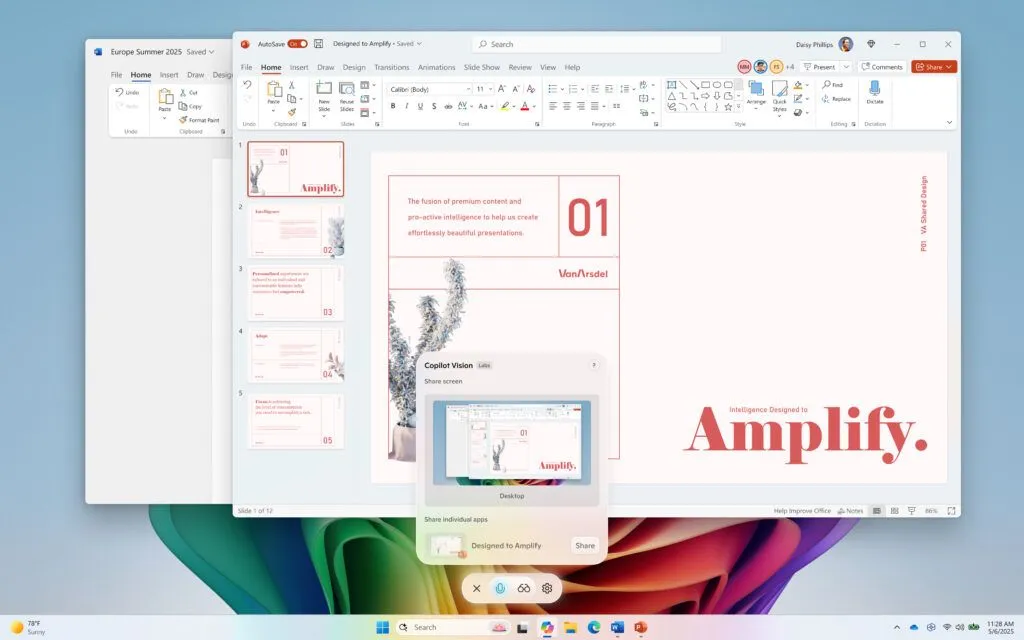 Copilot Vision trên Windows với tính năng chia sẻ màn hình hoạt động