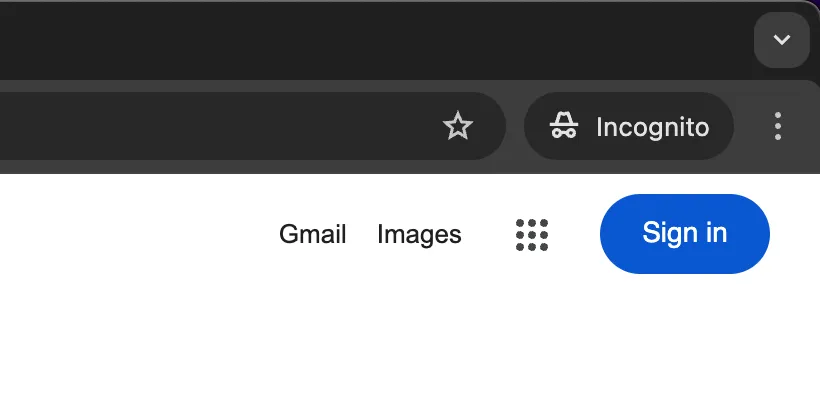 Đăng xuất khỏi tài khoản Google khi ở chế độ ẩn danh.