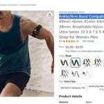 Dây đeo Apple Watch cho mắt cá chân được bán trên Amazon, thể hiện xu hướng sử dụng mới.