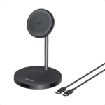 Đế sạc không dây Anker MagGo 2-in-1 màu trắng với khả năng sạc MagSafe