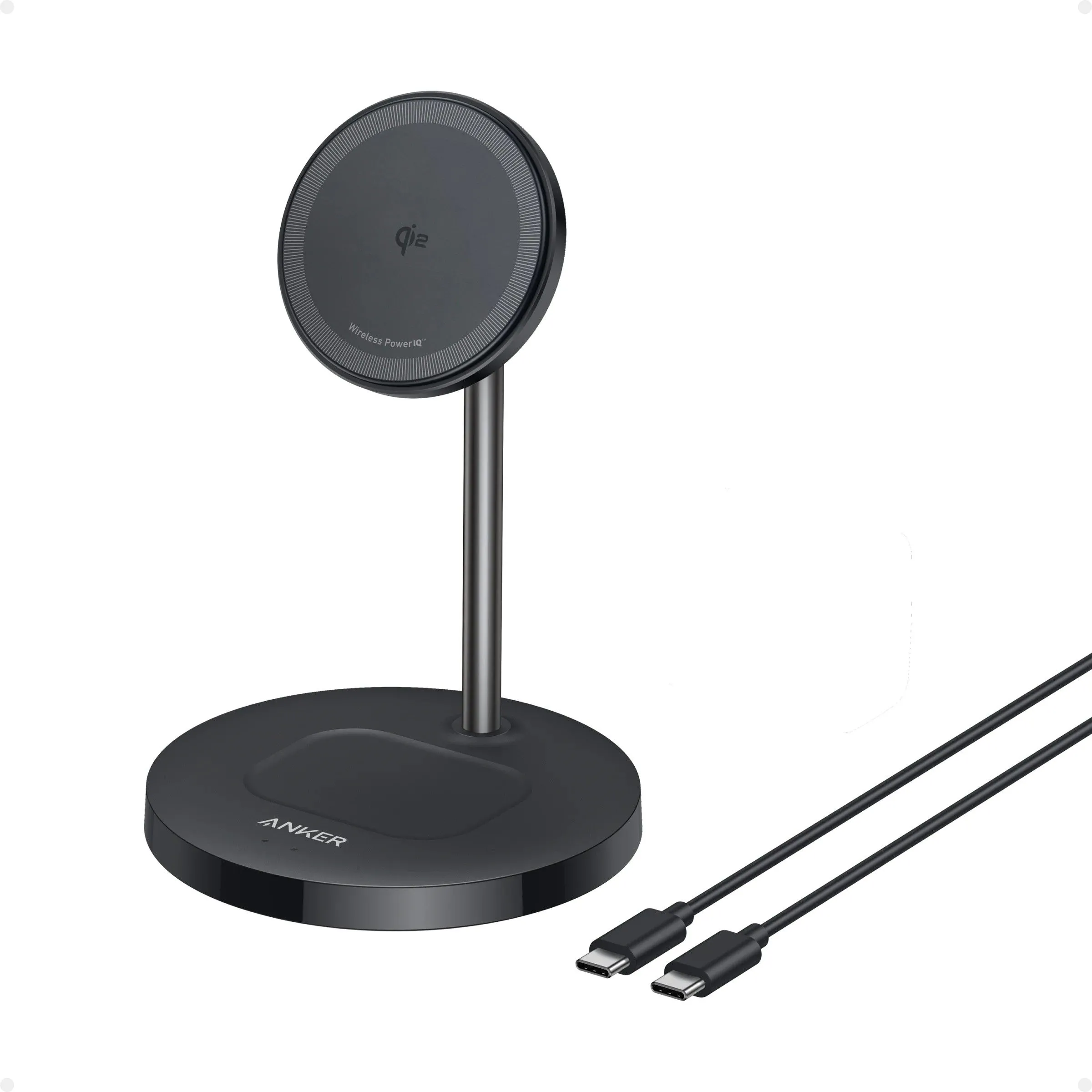 Đế sạc không dây Anker MagGo 2-in-1 màu trắng với khả năng sạc MagSafe