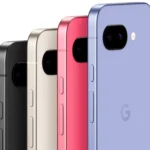 Điện thoại Google Pixel 9a với các tùy chọn màu sắc nổi bật như hồng (Peony) và xanh (Iris) cùng đen, trắng.