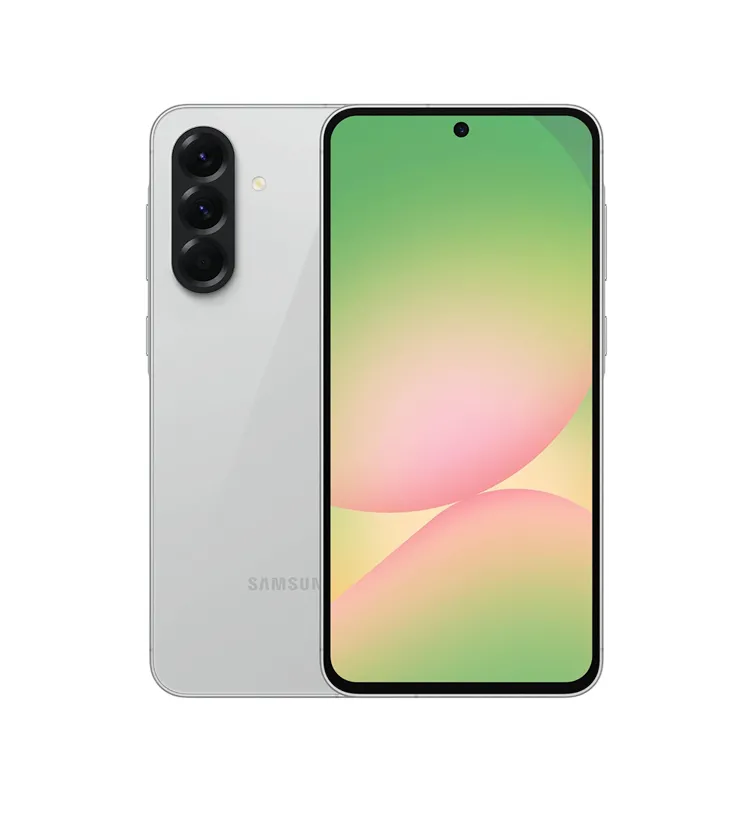 Điện thoại Samsung Galaxy A56 5G màu xám graphite với màn hình hiển thị sống động và cụm camera sau nổi bật.