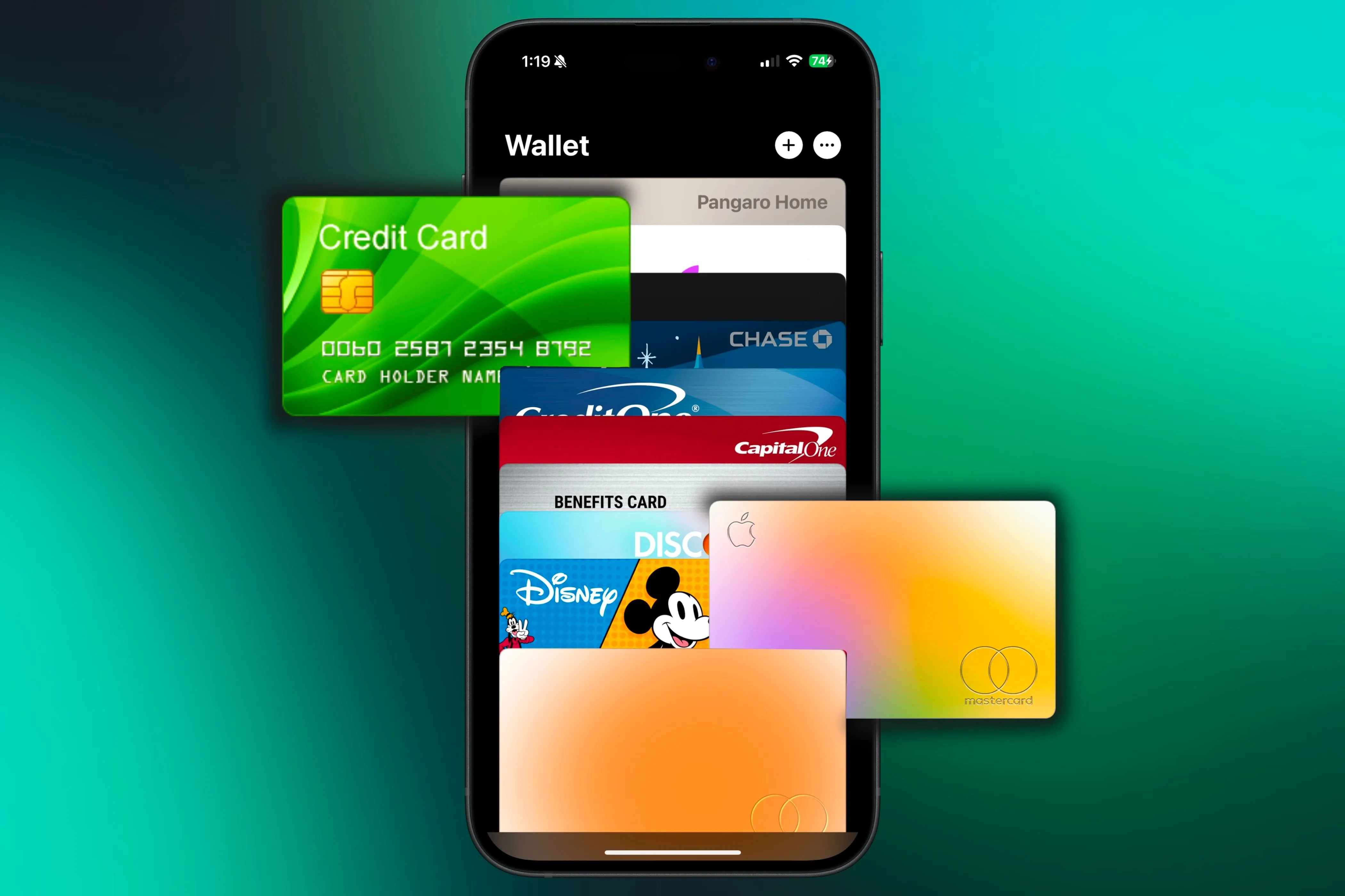 Giao diện Apple Wallet với nhiều thẻ đang được sắp xếp lại vị trí trên iPhone
