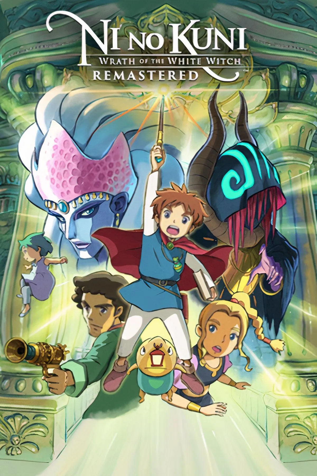 Giao diện bản đồ thế giới trong Ni no Kuni: Wrath of the White Witch, hiển thị chiếc Philmobile đang di chuyển trên địa hình.