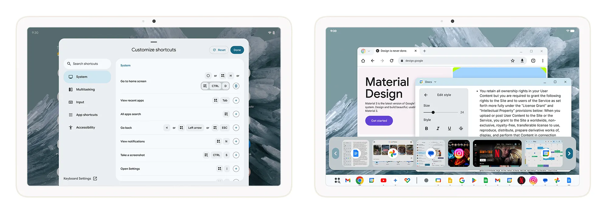 Giao diện chế độ máy tính để bàn trên Android 16 với thanh tác vụ và các biểu tượng ứng dụng
