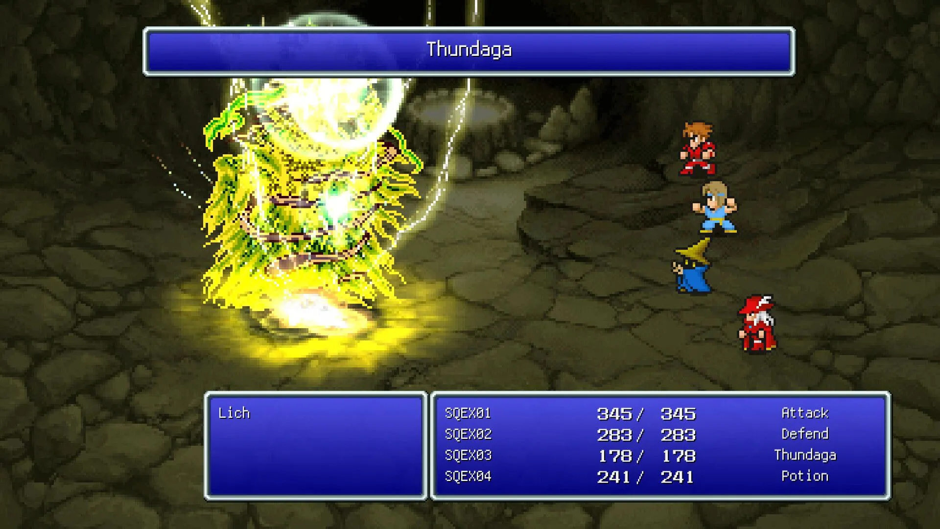 Giao diện chiến đấu theo lượt kinh điển trong game Final Fantasy