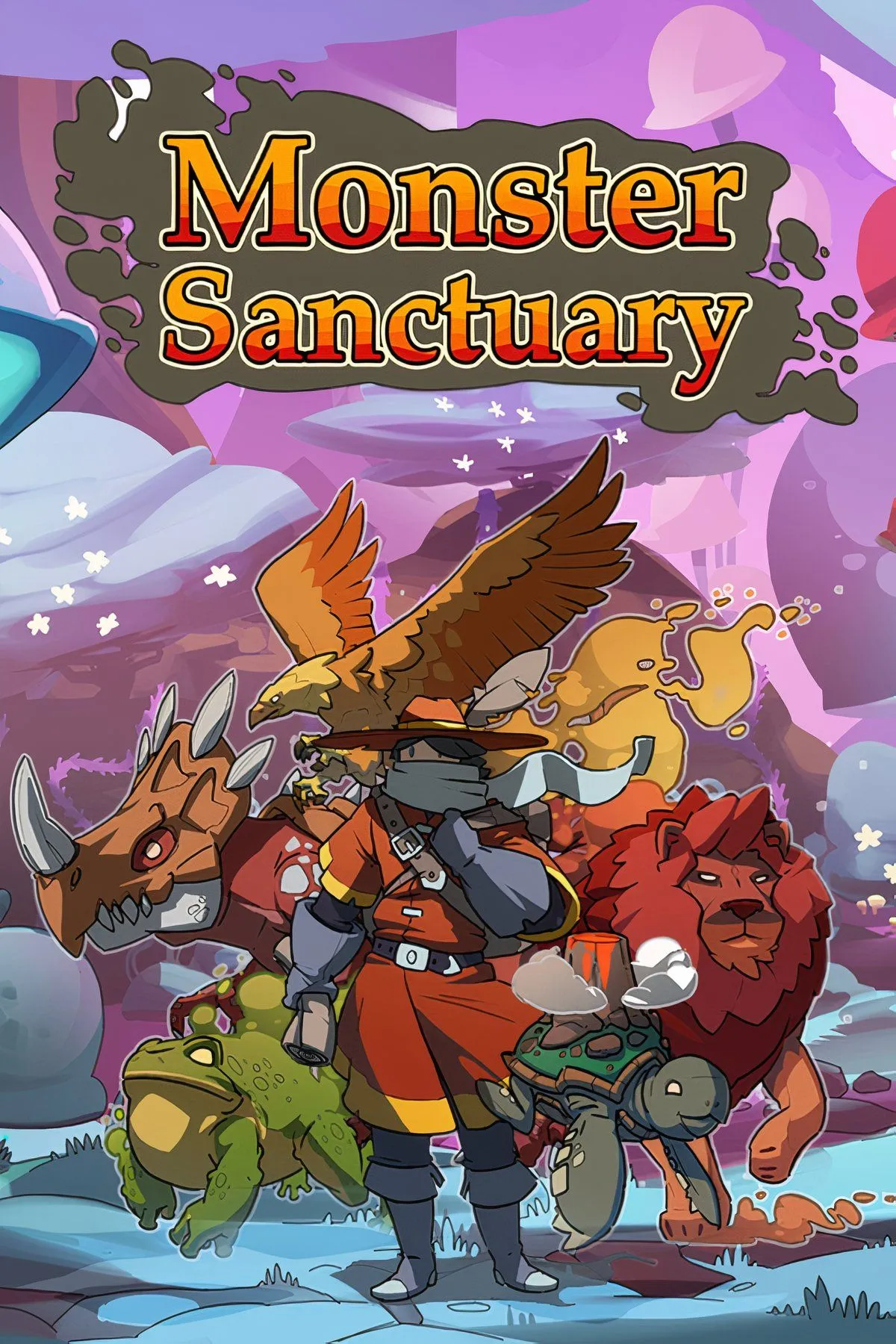 Giao diện chiến đấu và khám phá trong game Metroidvania Monster Sanctuary với đồ họa pixel