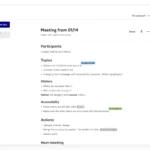 Giao diện Docs hiển thị quá trình chỉnh sửa tài liệu cuộc họp với khả năng cộng tác theo thời gian thực.