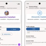 Giao diện minh họa ngăn kéo tài khoản mới được thiết kế cho ứng dụng Thunderbird trên Android, thể hiện sự sắp xếp trực quan và tùy chỉnh ảnh đại diện tài khoản.