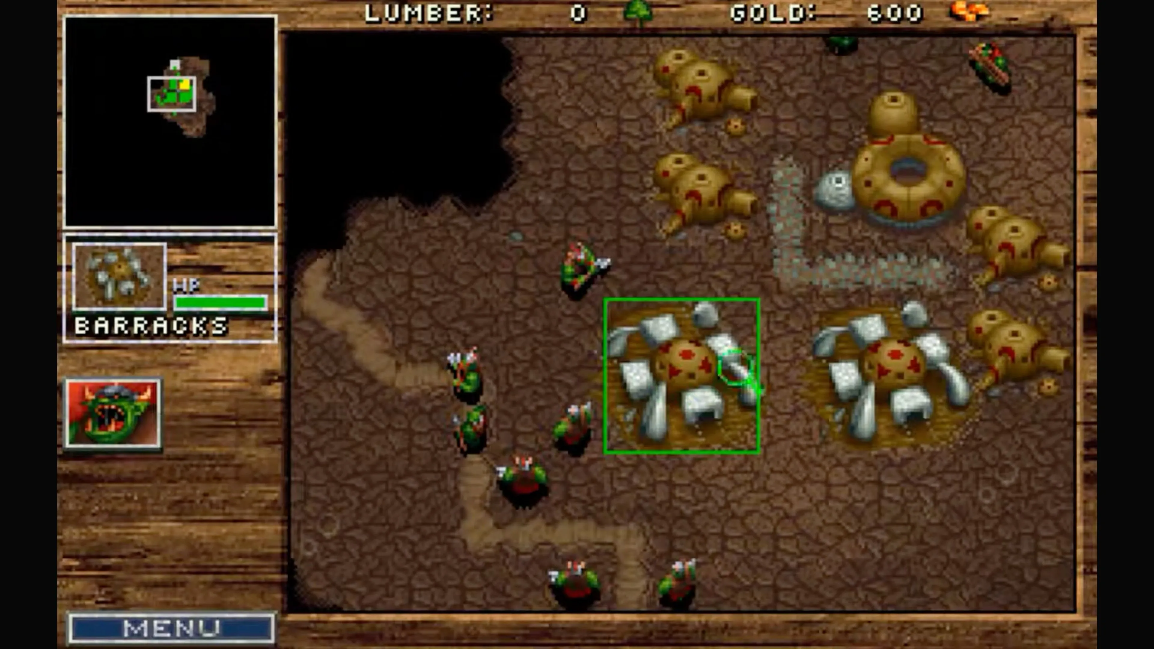 Giao diện quản lý quân đội trong Warcraft Orcs &amp; Humans