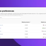 Giao diện tiện ích mở rộng Mozilla VPN trên Firefox cho phép kiểm soát VPN theo từng trang web với các tùy chọn tùy chỉnh linh hoạt.