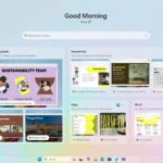 Giao diện trang chủ mới của Windows Recall, hiển thị ứng dụng và trang web được sử dụng nhiều nhất cùng với các ảnh chụp màn hình.