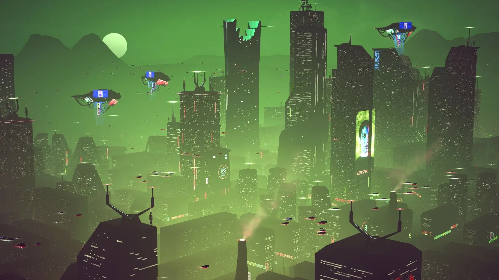 Giao diện xây dựng trong Dystopika, nơi người chơi chọn và sắp xếp các module để tạo nên kiến trúc đô thị độc đáo.