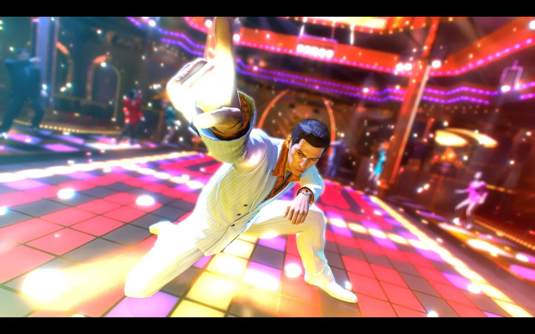 Goro Majima với cây gậy bóng chày, một trong hai nhân vật chính của game Yakuza 0.