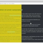 Hai ví dụ về tính năng Page Colors trên Microsoft Edge, hiển thị văn bản màu xanh lá trên nền vàng và văn bản trắng trên nền đen, minh họa khả năng thay đổi màu sắc trang web để tăng khả năng đọc.
