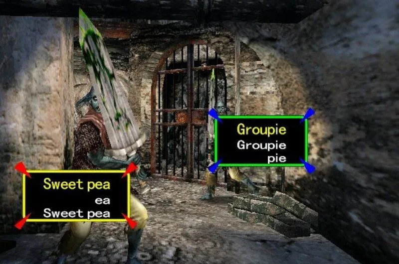 Hai zombie cầm kiếm trong game bắn súng gõ phím The Typing of the Dead.