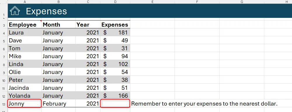 Hàm IFS trong Excel được sử dụng để hiển thị hoặc ẩn hướng dẫn dựa trên giá trị của các ô khác.