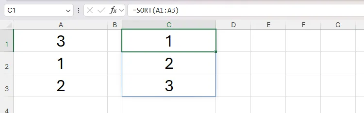 Hàm SORT trong Excel trả về kết quả mảng động, tràn