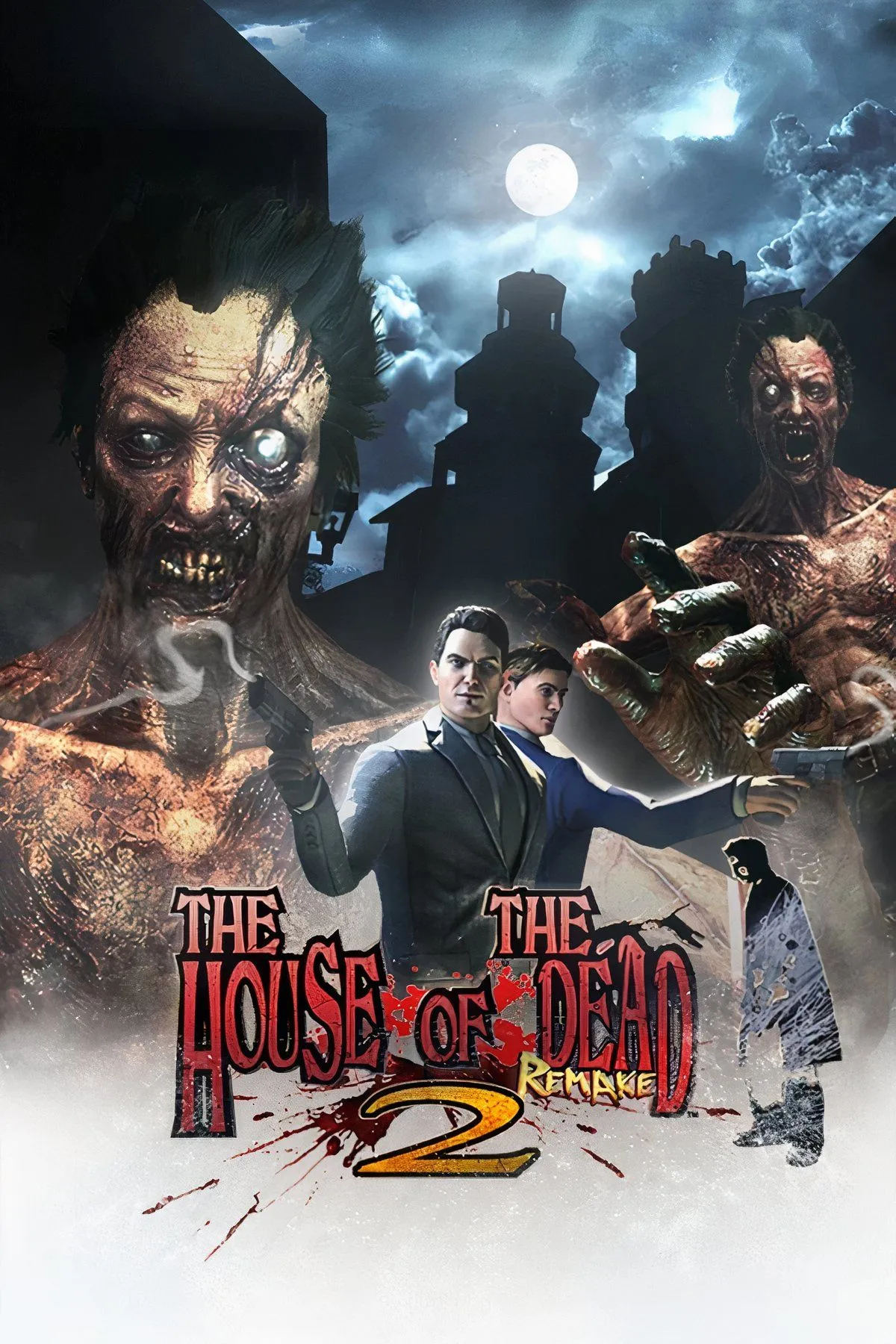 Hình ảnh bìa tổng hợp của The House of the Dead 2: Remake, tái hiện bầu không khí kinh dị zombie.