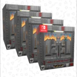 Hình ảnh bộ sưu tập DOOM + DOOM II: Will It Run Edition giới hạn từ Limited Run Games, nổi bật hộp có thể chạy game và các vật phẩm đi kèm.